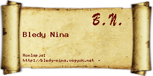Bledy Nina névjegykártya